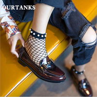 Nowy 1 para biały Hollow sieć na ryby skarpety Lady dziewczyna krótkie kostki wysokiej siatki koronki Soild kobiet 2021 nowych moda Nylon materiał elastanowy 3